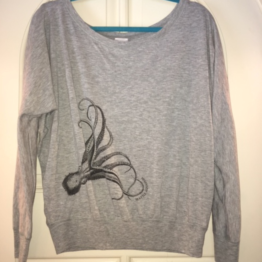 Grey Off the Shoulder Seattle Top